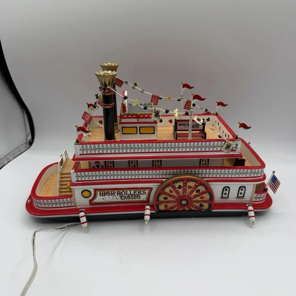 Vintage Department 56‎ High Rollers Riverboat Casino Snow Village Lights Up 2003